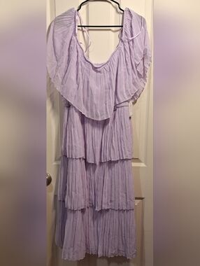 Premier Lavender Tiered Ruffle Maxi Dress Plus Sized 20